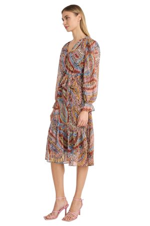 Long Sleeve Midi Wrap Bridal Shower Or Wedding Guest Work Dresses for Women