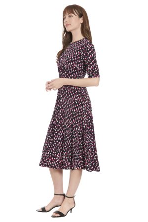 Elegant Half-Sleeve Mid-Calf Work Dresses for Women