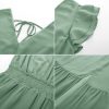 Women's V Neck Ruffle Sleeve Summer Dress 2025 Split Flowy Tiered Midi Dress Wedding Guest Cocktail Dresses