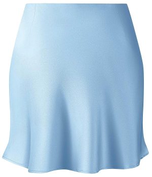 Mini Skirts for Women Satin High Elastic Waist Ruffle Bodycon Short Skirt