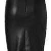 Koza Leathers Women's Leather Skirt Genuine Lambskin Real Leather Knee Length Skirt KS001