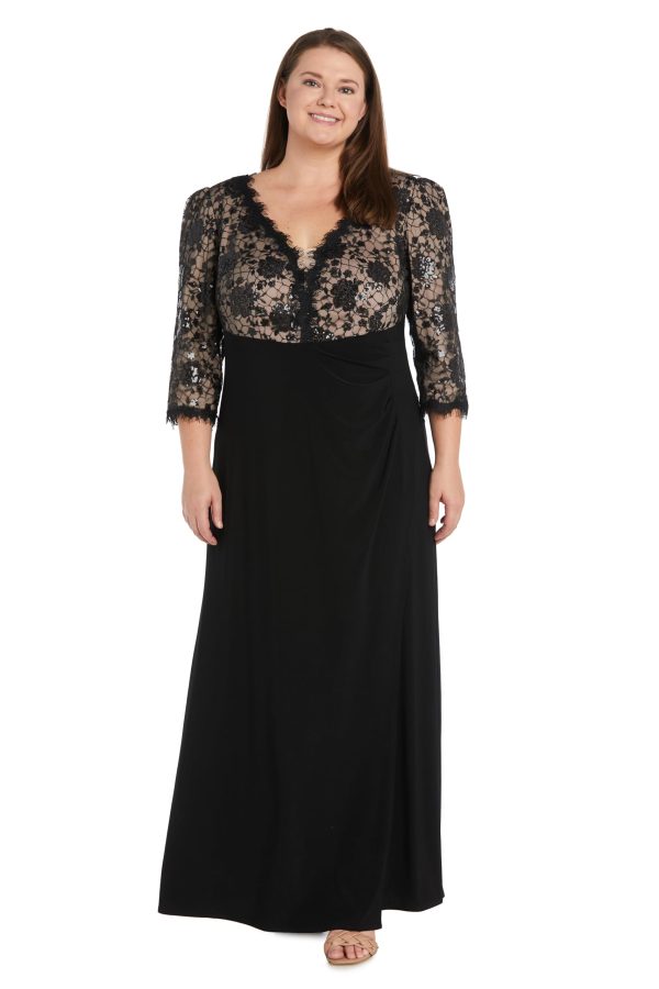 Womens Lace Sequin Evening Dress