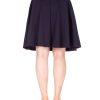 High-Waisted Cotton Blend Skirt with Pockets - Knee Length A-line Flare for Business and Casual Wear