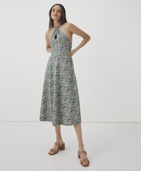 Organic Cotton Women's Fit & Flare Halter Dress