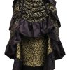 Women's Gold/Black Brocade Adjustable High Low Bustle Skirt