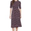 Elegant Half-Sleeve Mid-Calf Work Dresses for Women