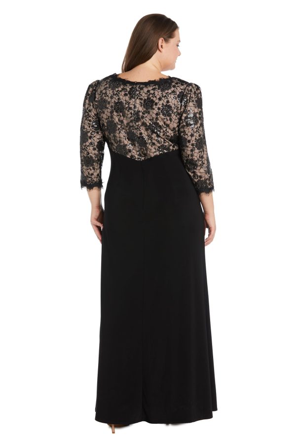Womens Lace Sequin Evening Dress
