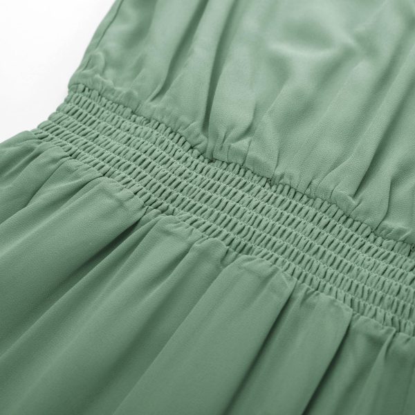 Women's V Neck Ruffle Sleeve Summer Dress 2025 Split Flowy Tiered Midi Dress Wedding Guest Cocktail Dresses