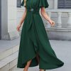 Wedding Guest Dresses for Women Have Pockets Cocktail Dress Ruffle Sleeve A Line Evening Party Formal Dresses for Women