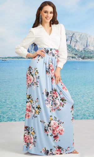 Womens Long Flowy Cute Modest High Waist Floor Length Pockets Maxi Skirt