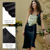 Mulberry Silk Skirts for Women Midi Length Elegant Skirt Slit Dresses Casual Party Sexy High Waist Dress