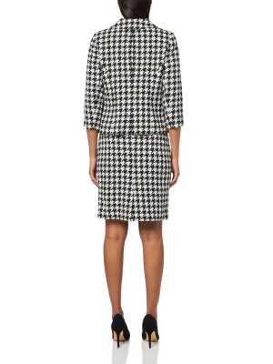 Women's Four Button Boxy Blazer & Skirt, 2pc Set