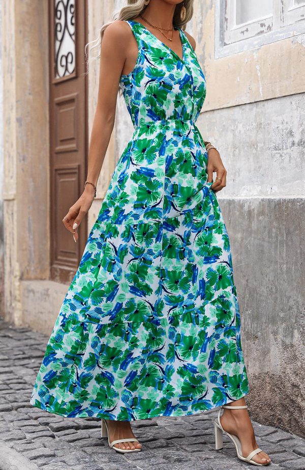 Women Summer Dresses Casual Sleeveless Maxi Dresses Cute Floral Long Dress Wedding Guest Dress