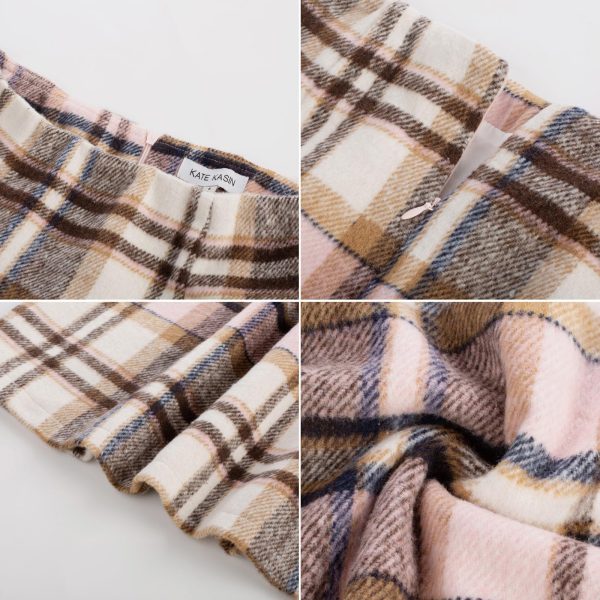 2025 Plaid Pencil Skirts for Women High Waisted Casual Stretch Bodycon Mini Skirt