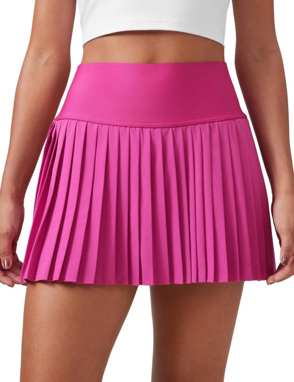 Women's High Waisted Pleated Tennis Skirts with Pockets Tummy Control Casual Liner A Line Workout Golf Skorts
