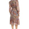 Long Sleeve Midi Wrap Bridal Shower Or Wedding Guest Work Dresses for Women