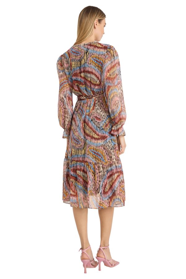 Long Sleeve Midi Wrap Bridal Shower Or Wedding Guest Work Dresses for Women