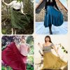 Maxi Skirts for Women High Waist Renaissance Skirt Long Skirt with Pockets