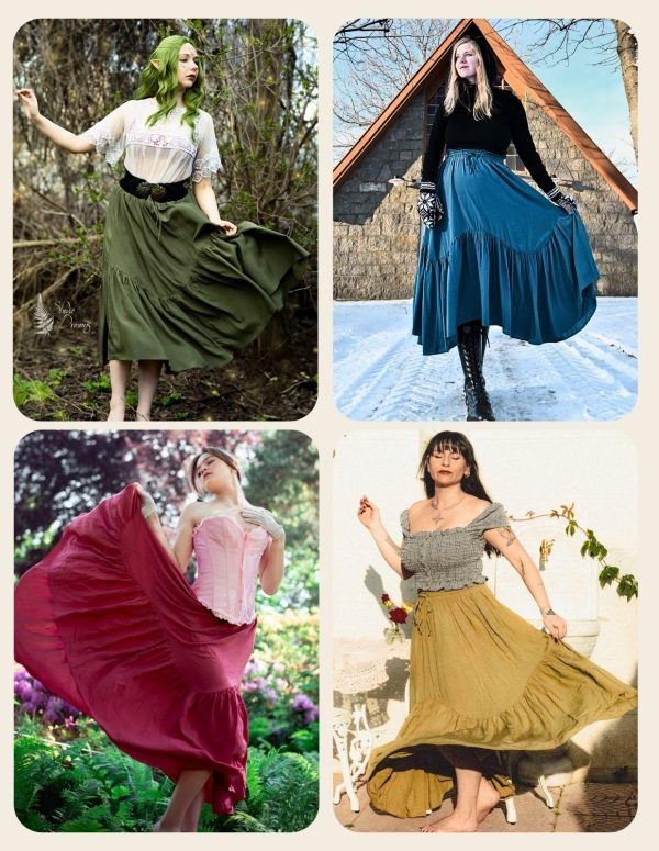 Maxi Skirts for Women High Waist Renaissance Skirt Long Skirt with Pockets