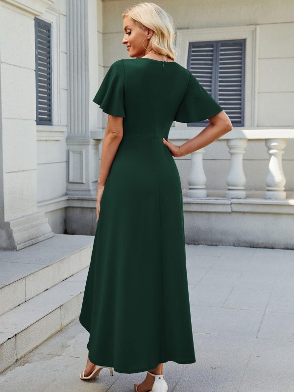 Wedding Guest Dresses for Women Have Pockets Cocktail Dress Ruffle Sleeve A Line Evening Party Formal Dresses for Women