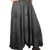 2025 Spring Women's Flowy Handkerchief Hemline Midi Maxi Skirts for Women - Gypsy Embroidered Ruffle Long Skirts