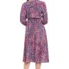Women's Long Sleeve V-Neck Midi Elastic Waist Flowy Skirt-Versatile Cocktail Wedding Guest Dress