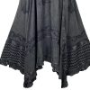 2025 Spring Women's Flowy Handkerchief Hemline Midi Maxi Skirts for Women - Gypsy Embroidered Ruffle Long Skirts