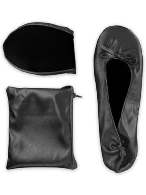 Stylish Foldable Ballet Flats for Women Portable Roll Up Travel Shoes for Wedding Bridesmaid Includes Carrying Pouch