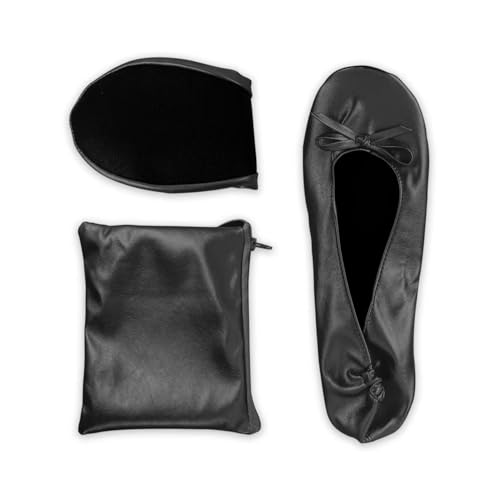 Stylish Foldable Ballet Flats for Women Portable Roll Up Travel Shoes for Wedding Bridesmaid Includes Carrying Pouch