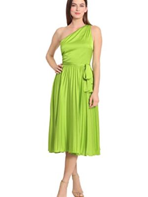 Women's One Shoulder Pleated Skirt Dress Event Occasion Party Guest of
