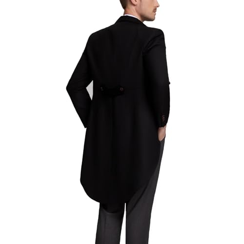 Men's 3 Piece Tuxedo Suit Slim Fit Swallow Long Tailcoat Performances Dinner Party Wedding Double Breasted Vest Pants