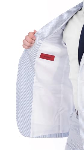 Emigre Men's 100% Cotton Striped Seersucker Suit