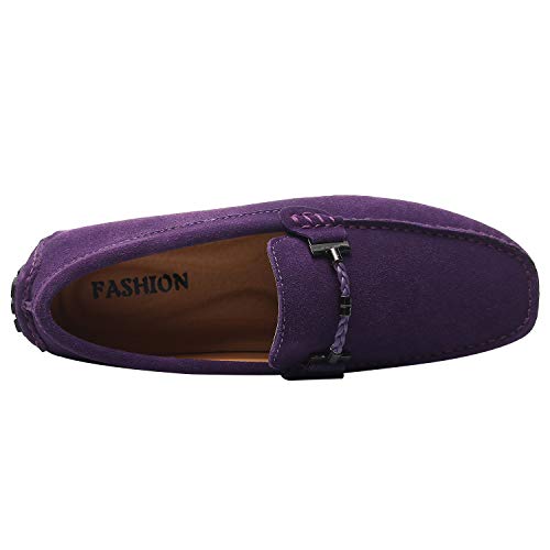 Mens Elegant Buckle Loafers Comfort Suede Driving Shoes Stylish Moccasin Slippers