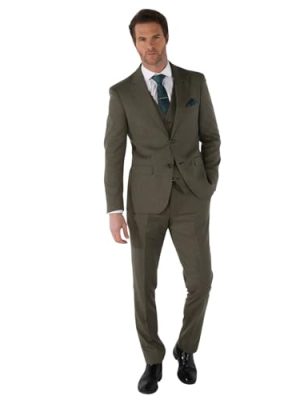 Men's Suit 3 Piece Sage Green Tailored Fit Summer Wedding
