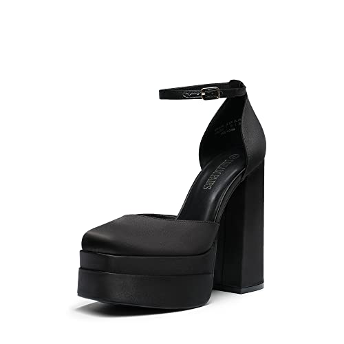 31GtKLdJuGL.jpg Women’s High Chunky Platform Closed Toe Block Heels Square Toe Ankle Strap Dress Wedding Party Pumps Shoes Aurelia