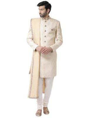 Men's Indowestern Sherwani & Pajama/Dhoti with Dupatta Set – Traditional Indian Ethnic Wear for Ocassions