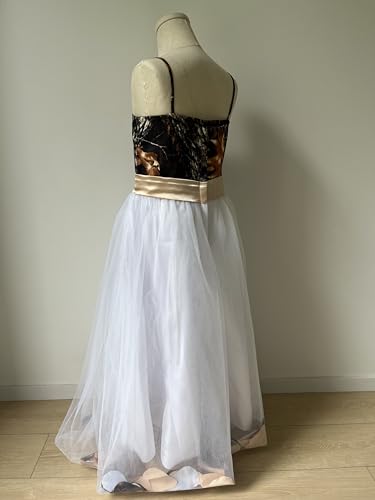 Bride Snowfall Camo Mini Junior Bridesmaid Dresses Flower Girl Dress with Spaghetti Straps