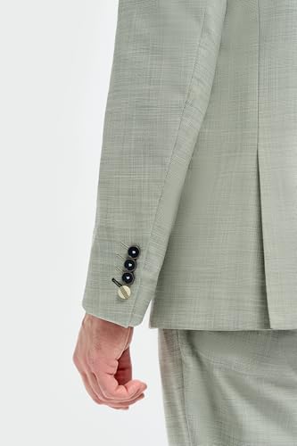 Men’s Boys Sage Green Textured Suit, 3-Piece Slim Fit, Smart-Casual & Formal Attire
