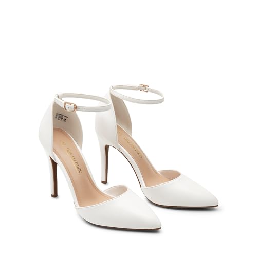 Women's Oppointed-Lacey Pointed Toe Ankle Strap High Heel Stiletto Pumps Wedding Dress Shoes