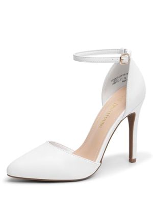 Women's Oppointed-Lacey Pointed Toe Ankle Strap High Heel Stiletto Pumps Wedding Dress Shoes