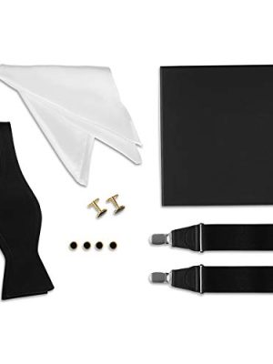 Tuxedo Set - Suspenders, Cufflinks & Studs, Bow Tie, Pocket Square & Box