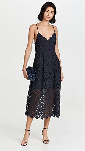 Women's Sleeveless Lace Fit & Flare Midi Dress