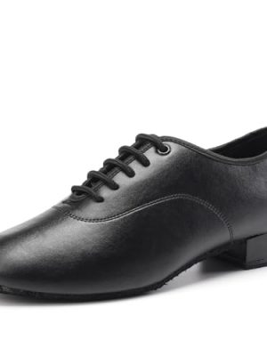Men Latin Dance Shoes Leather Lace-up Salsa Tango Ballroom Modern Professional Performance Practice Dance Shoes,Model 707B