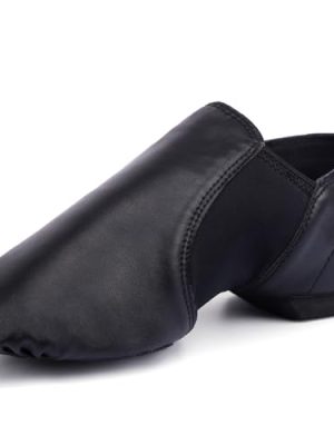 Unisex 006 PU Leather Upper Slip-on Jazz Shoe for Women and Men's Dance Shoes