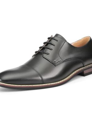 Italy Prince Men's Classic Modern Oxford Wingtip Lace Dress Shoes