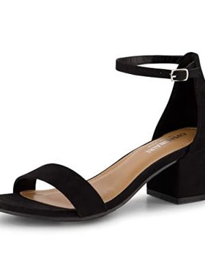 Women's Alba one band mid block heel sandal +Memory Foam, Wide Widths Available