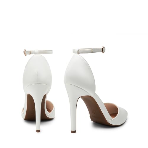 Women's Oppointed-Lacey Pointed Toe Ankle Strap High Heel Stiletto Pumps Wedding Dress Shoes