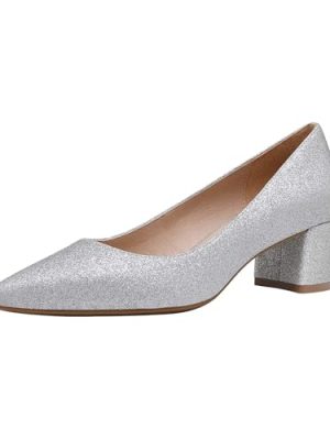 Women’s Chunky Low Block Heels Closed Toe Dress Pumps Shoes