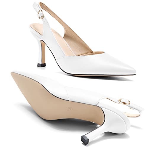 Women's Slingback Kitten Heels Closed Pointed Toe Wedding Party Dress Pumps Shoes