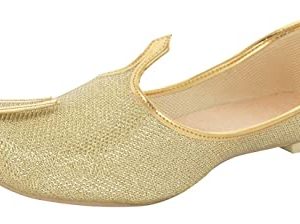 Men's Tiger Gold Glitter Punjabi Jutti Indian Handmade Gold Shoes Loafers, Khussa Shoes Juti India Wedding Kurta Sherwani Khussa